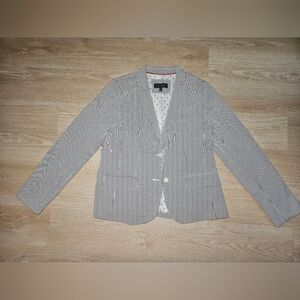 Talbots Stripped Seersucker Blazer Size 8